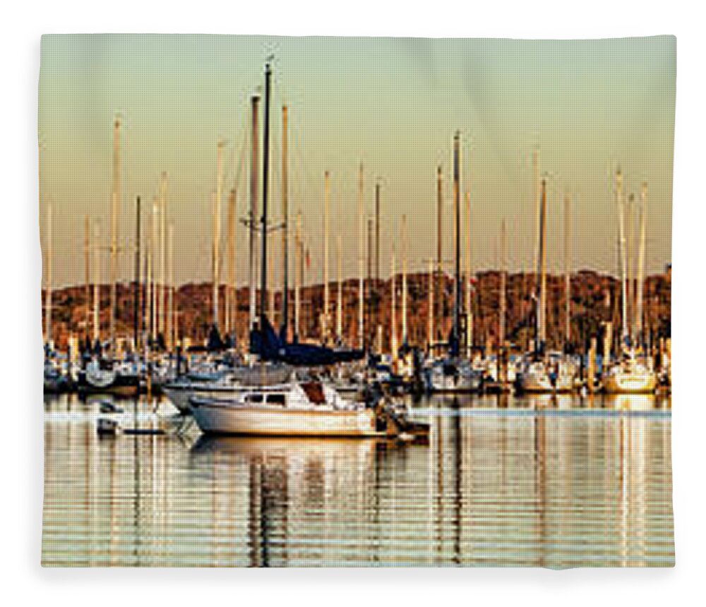Cove At Sunset Fleece Blanket featuring the photograph Cove at Sunset Large by Sharon Popek