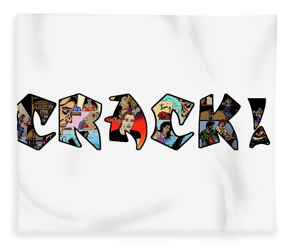 Illustration Fleece Blanket featuring the digital art CRACK from the Modern Mythose Series by Christopher W Weeks