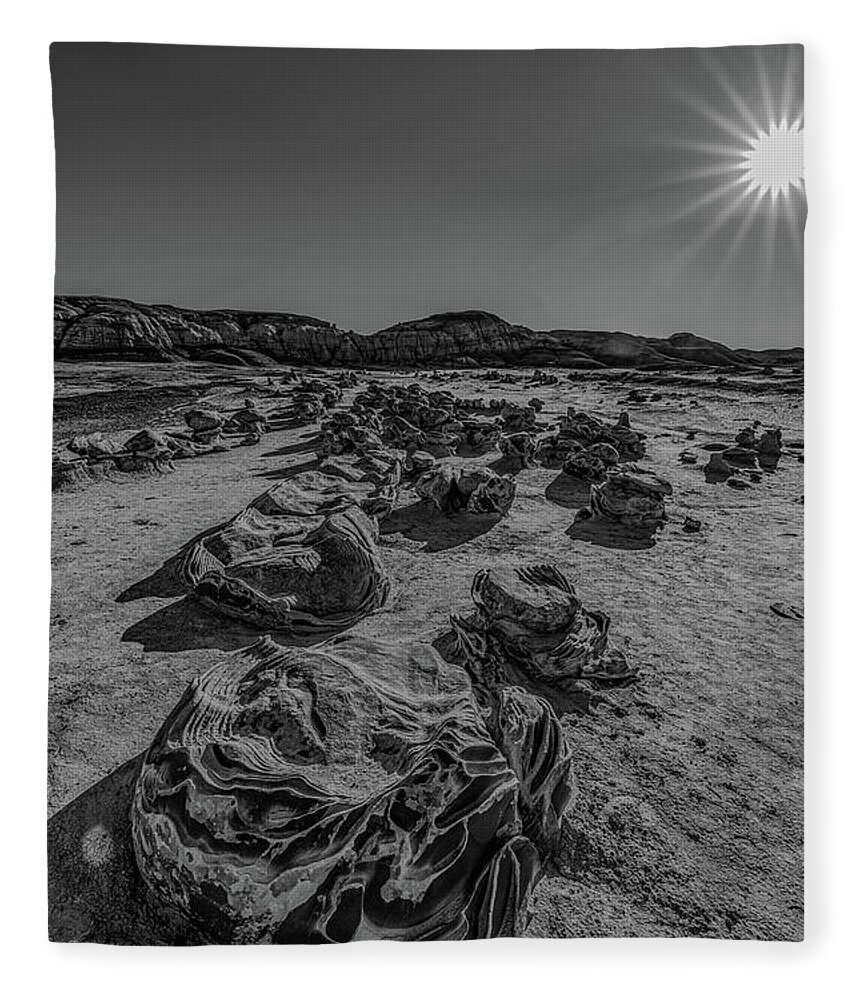 Bisti Wilderness Fleece Blanket featuring the photograph Cracked Eggs by George Buxbaum