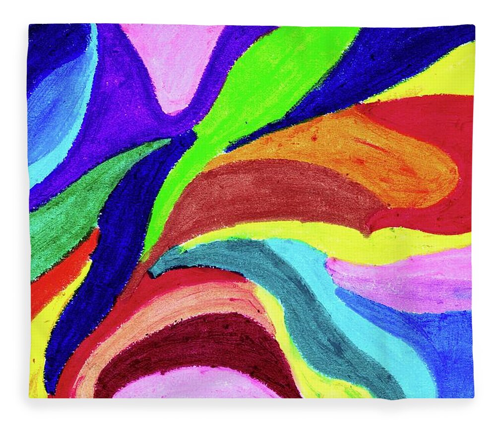 Abstract Fleece Blanket featuring the painting Creation by Della McGee