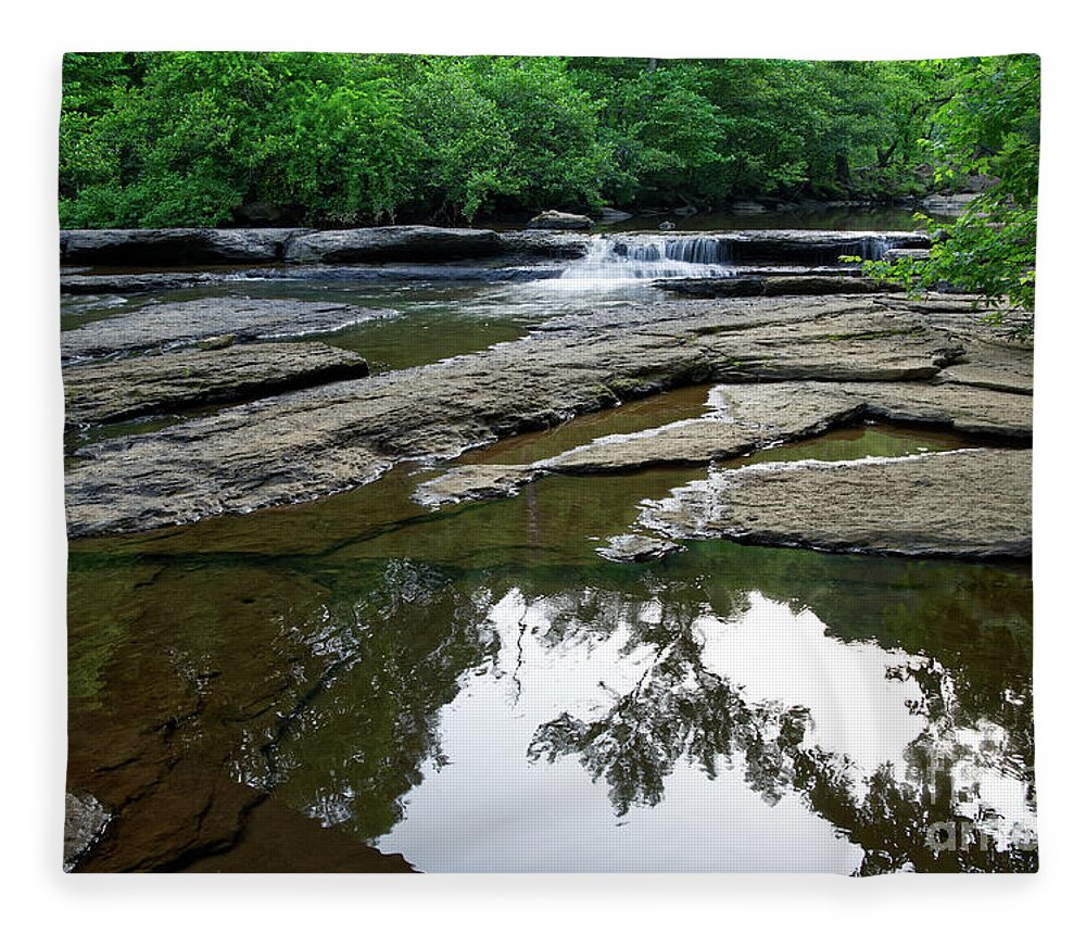 Waterfall Fleece Blanket featuring the photograph Crooked Fork Creek 4 by Phil Perkins