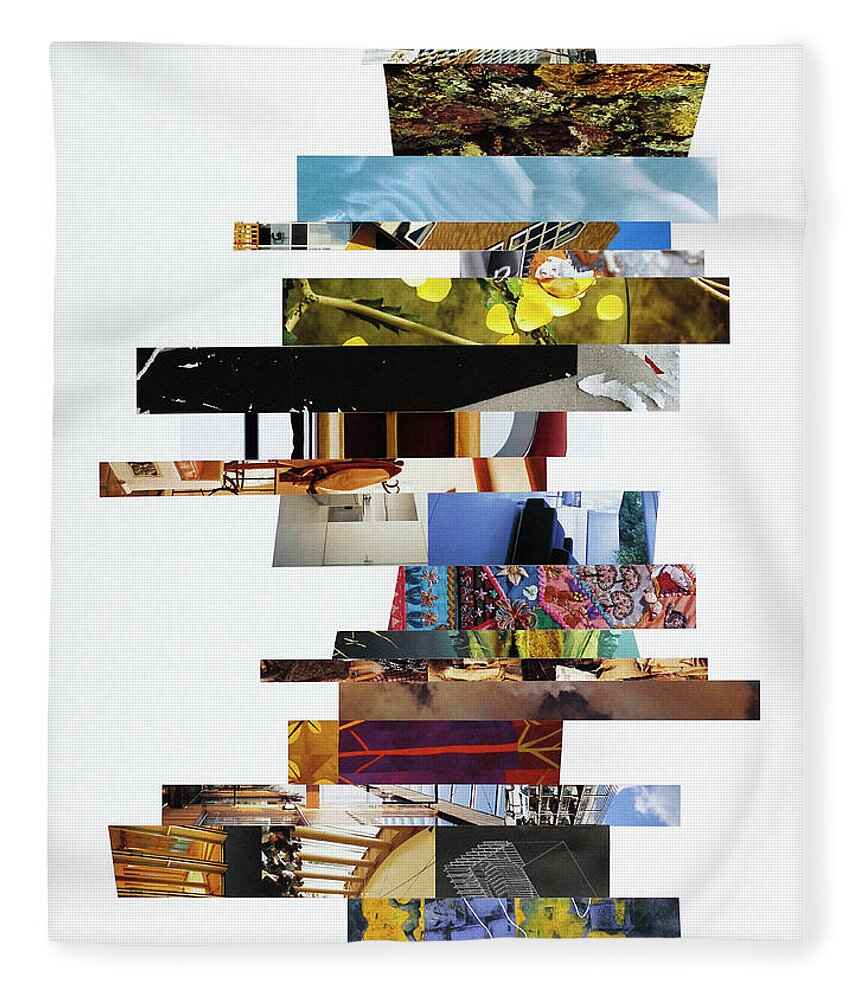 Collage Fleece Blanket featuring the photograph Crosscut#114v by Robert Glover