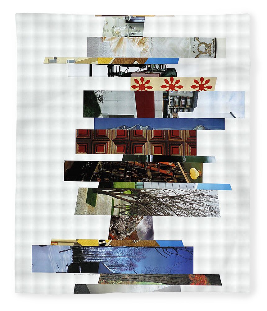 Collage Fleece Blanket featuring the photograph Crosscut#126v by Robert Glover