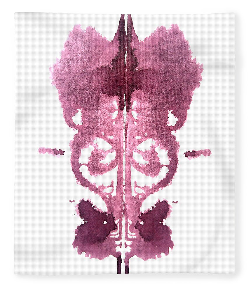 Ink Blot Fleece Blanket featuring the painting Crown Chakra by Stephenie Zagorski