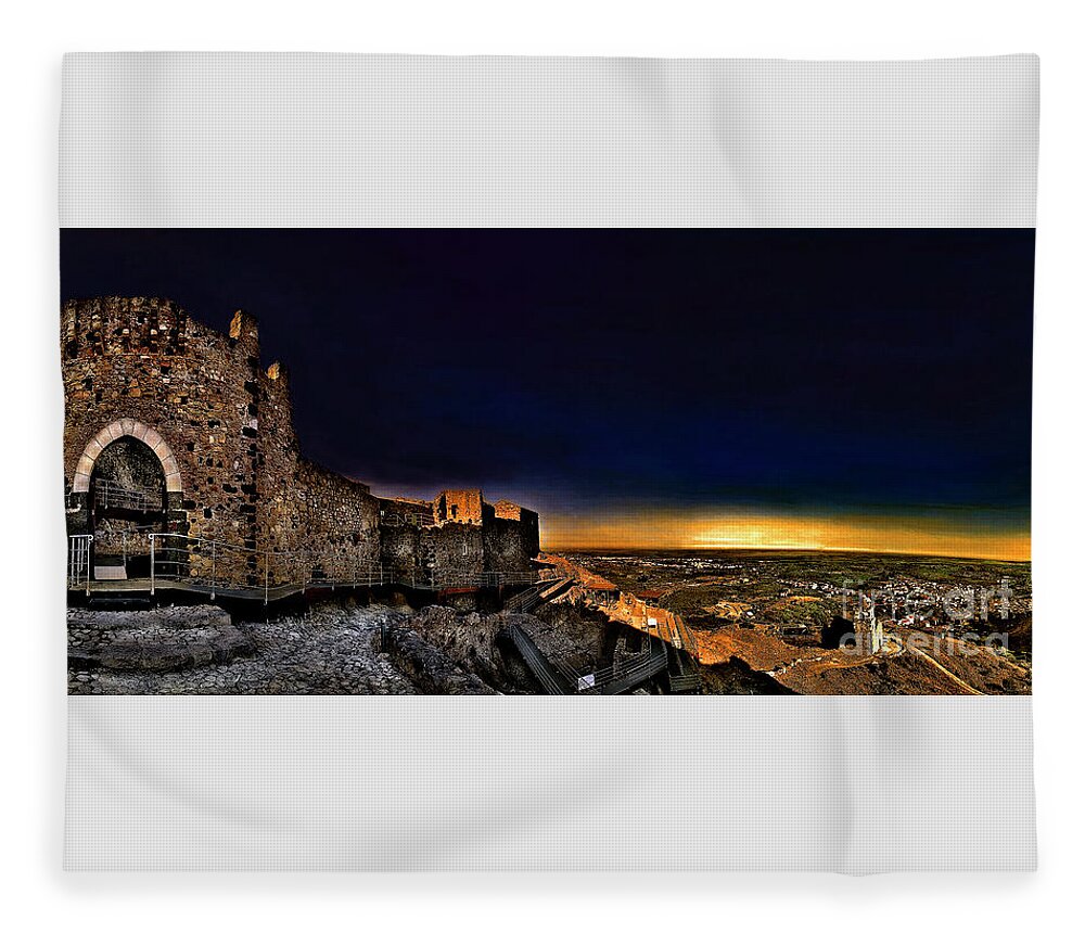Castle Fleece Blanket featuring the photograph Cruyllas Castle by Al Fio Bonina