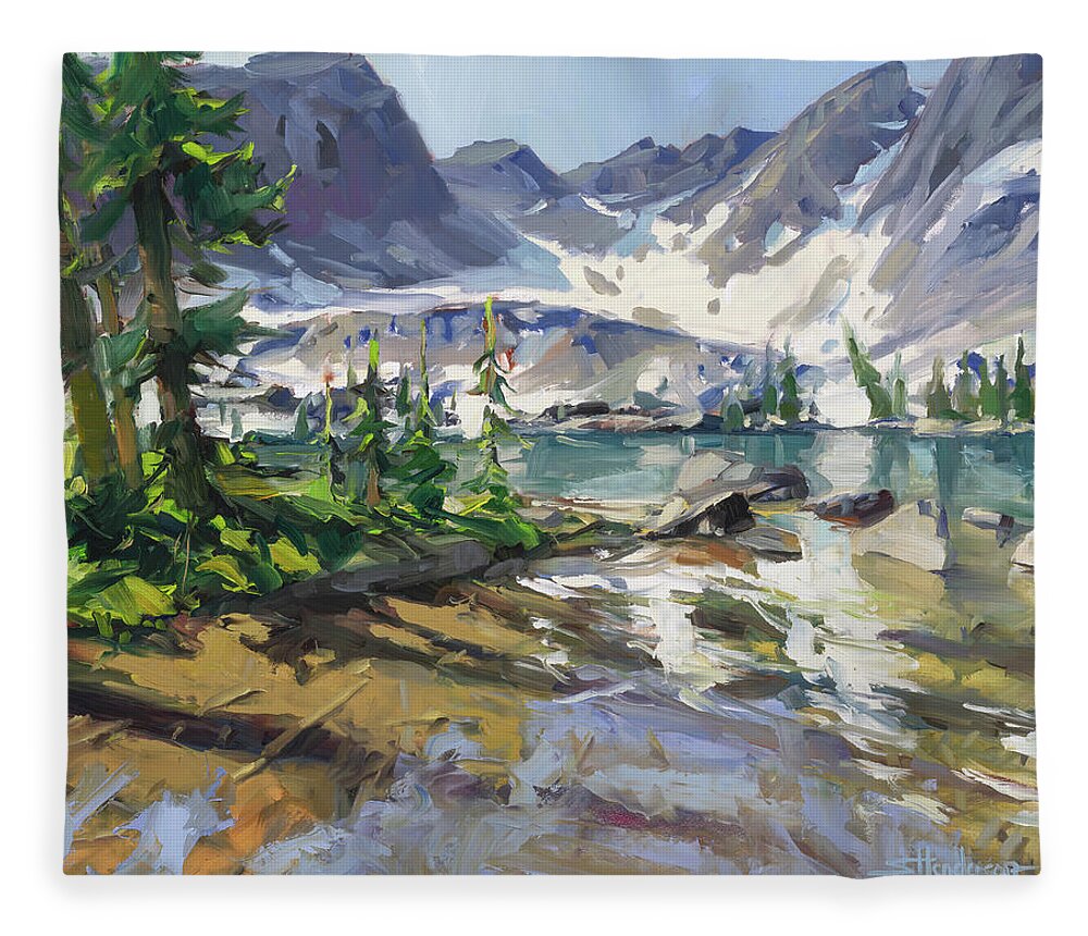 Landscape Fleece Blanket featuring the painting Crystal Clear by Steve Henderson