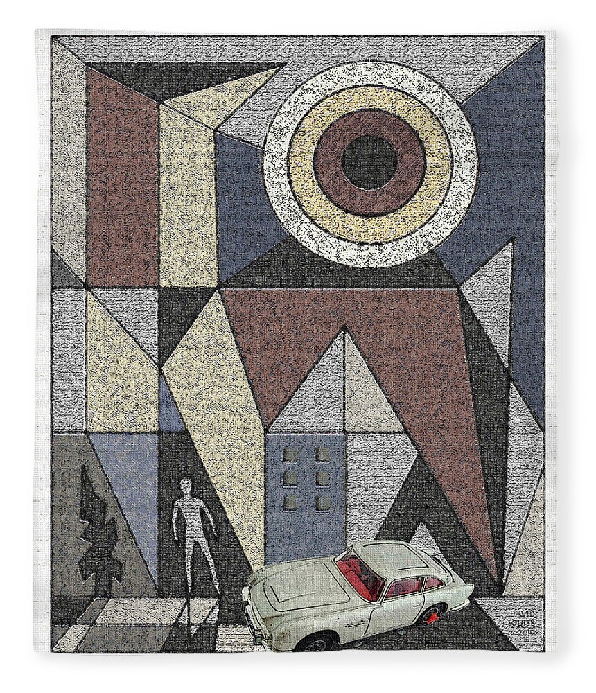 Cultcars Fleece Blanket featuring the digital art CultCars / Seven 007 by David Squibb