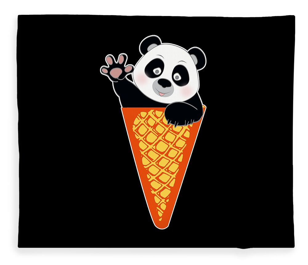 Cute Panda Ice Cream Summer Zoo Animal Comic Gift Fleece Blanket by Lukas  Davis - Pixels