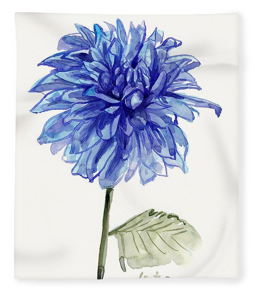 Dahlia Fleece Blanket featuring the painting Dahlia by George Cret