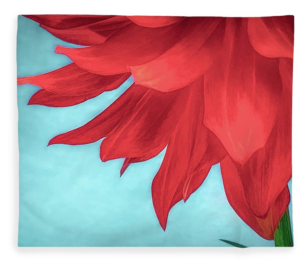 Dahlia Fleece Blanket featuring the photograph Red Velvet Dahlia by Kevin Lane