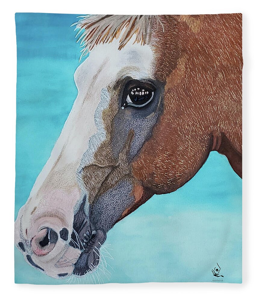 Quarter Horse Fleece Blanket featuring the painting Daisy by Equus Artisan