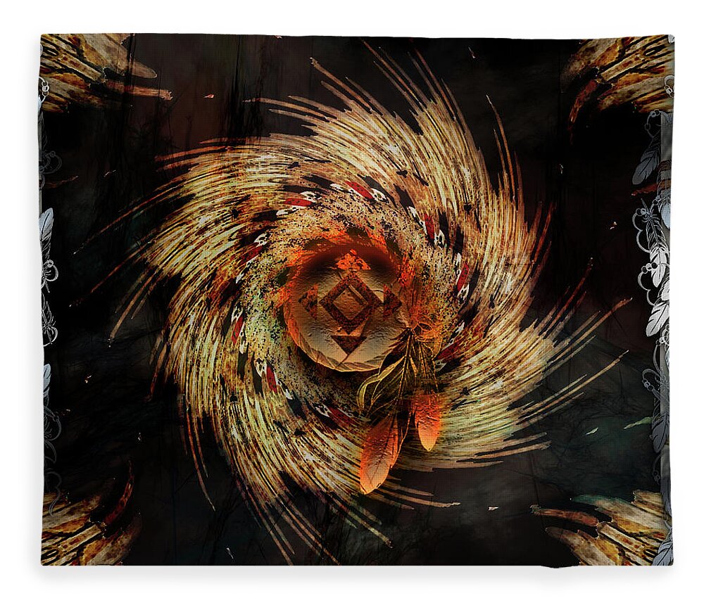 American Indian Fleece Blanket featuring the digital art Dance Of Honor by Michael Damiani