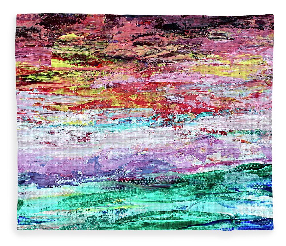Ocean Fleece Blanket featuring the painting Dark Sky by Teresa Moerer