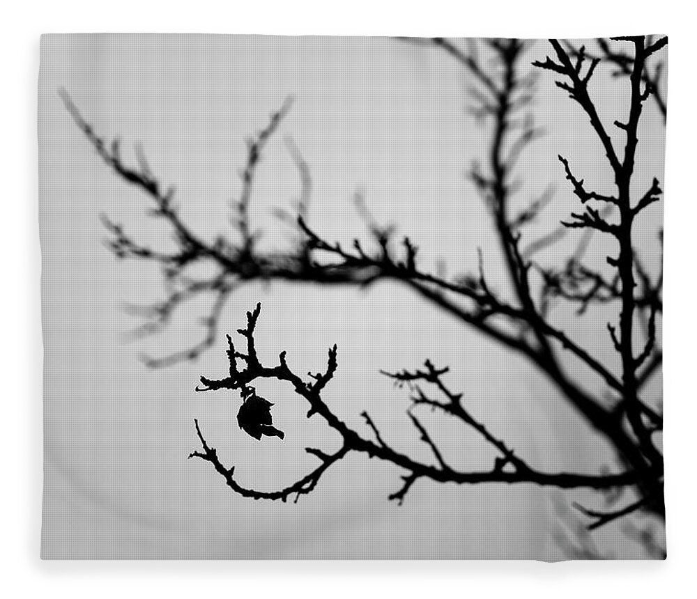 Dark Fleece Blanket featuring the photograph Dark Tree Silhouette by Martin Vorel Minimalist Photography