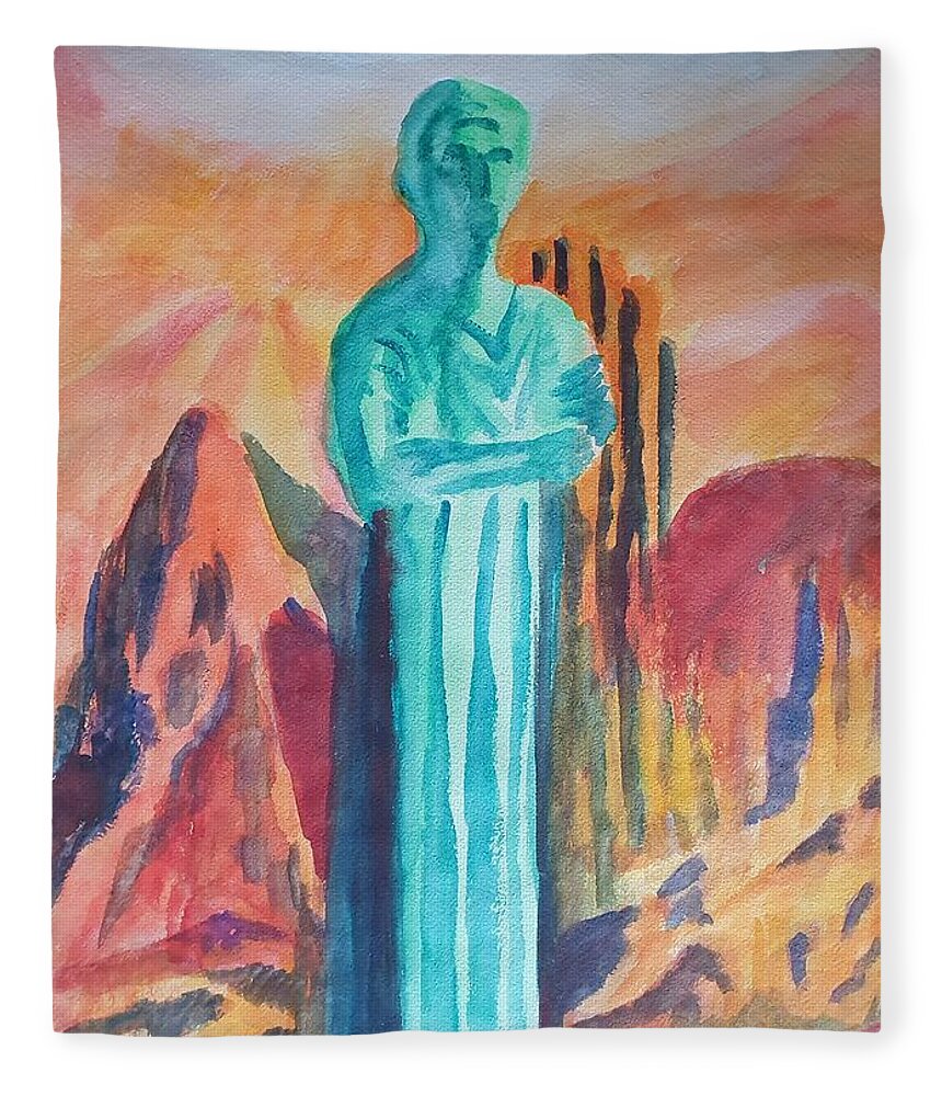 Masterpiece Paintings Fleece Blanket featuring the painting Dawn of Wisdom by Enrico Garff