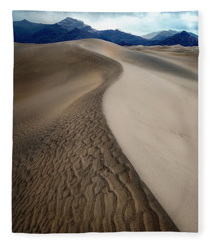 Sand Fleece Blanket featuring the photograph Death Valley Sand Dune by Michael Ash