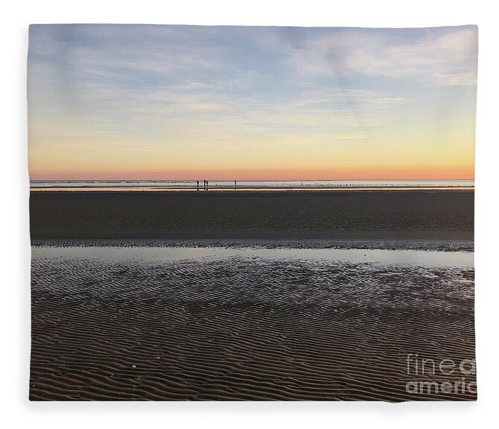 Isle Of Palms Fleece Blanket featuring the photograph December Beach Evening by Flavia Westerwelle