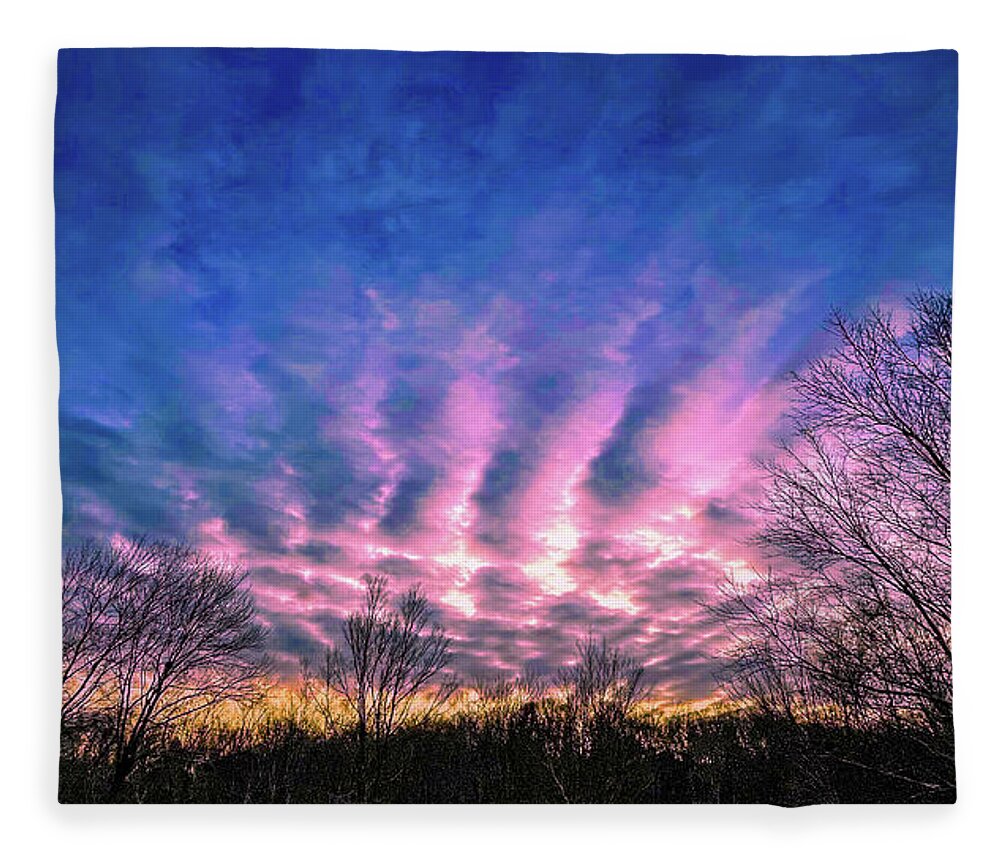 Carmel Fleece Blanket featuring the photograph December Sunrise in the Northeast by Frank Mari