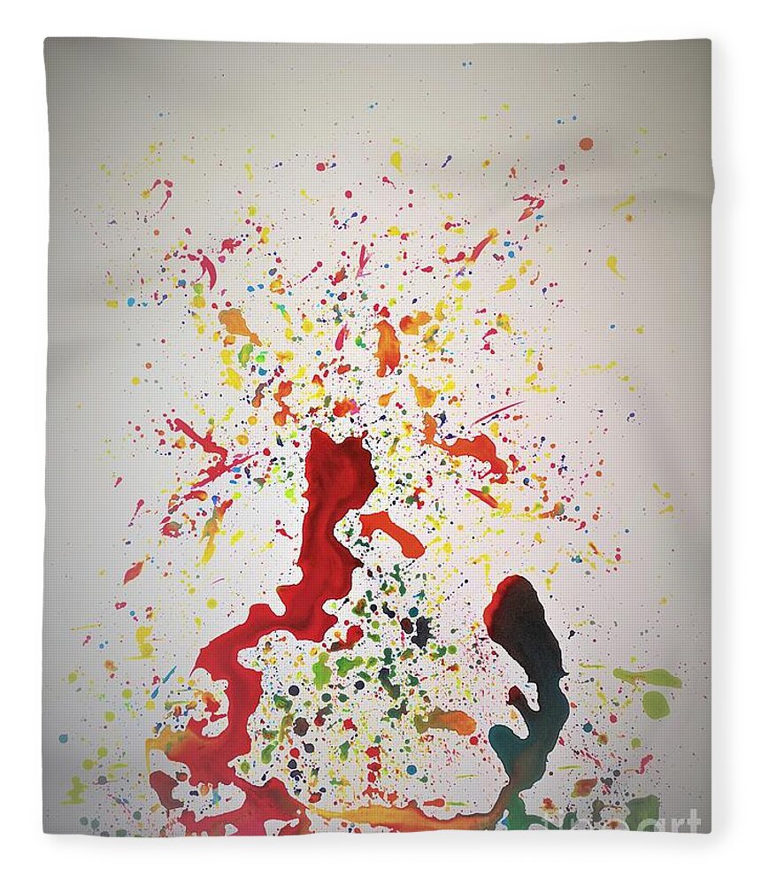 Abstract Painting Fleece Blanket featuring the painting Deconstruction 2 by Jarek Filipowicz