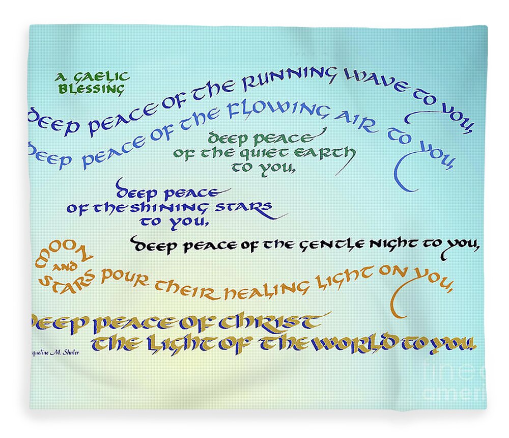 Irish Fleece Blanket featuring the digital art Deep Peace by Jacqueline Shuler