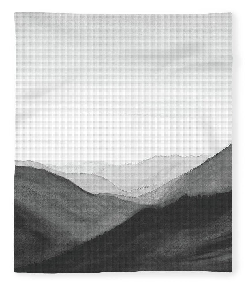 Forest Fleece Blanket featuring the painting Deep Valley I by Rachel Elise