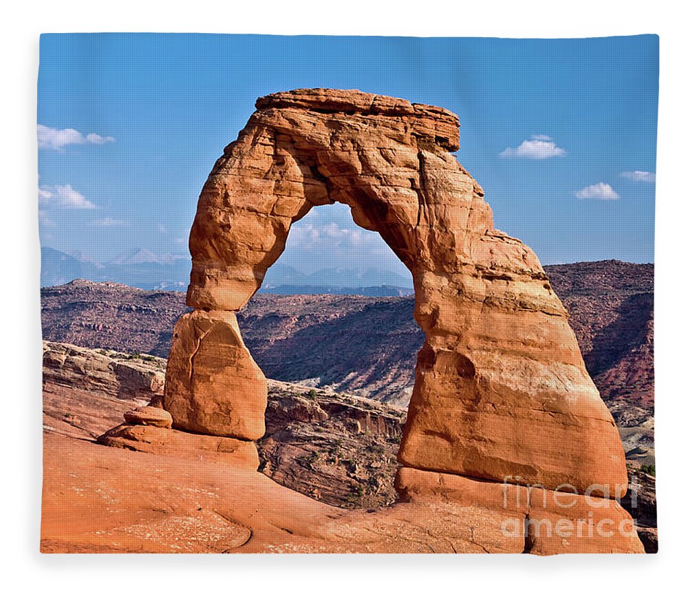 Arches Fleece Blanket featuring the photograph Delicate Arch Arches National Park by Delphimages Photo Creations