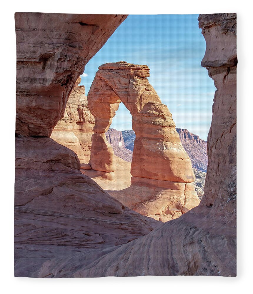 Delicate Arch Arches National Park Utah Fleece Blanket featuring the photograph Delicate Arch Arches National Park Utah by Dustin K Ryan
