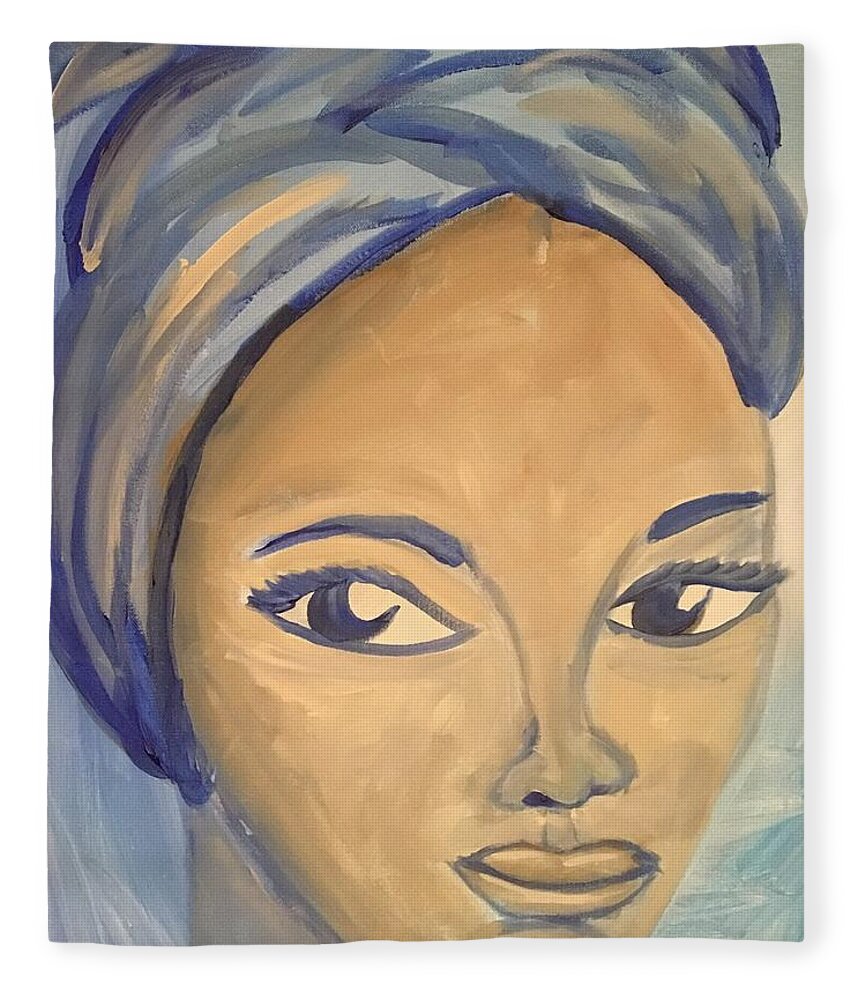 Acrylic Painting Fleece Blanket featuring the painting Denise by Karen Buford