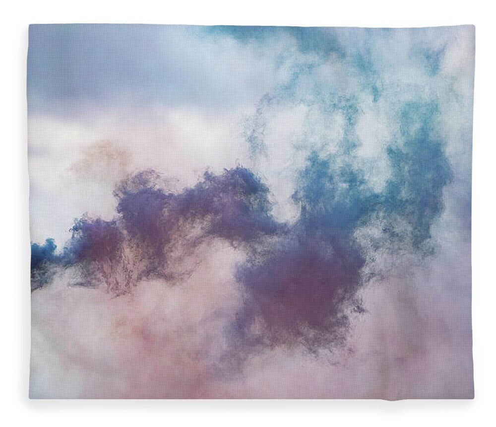 Energy Fleece Blanket featuring the photograph Dense multicolour colourful smoke background art. by Michalakis Ppalis