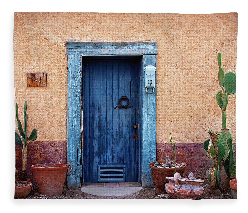 Doors Fleece Blanket featuring the photograph Desert Blue by Carmen Kern