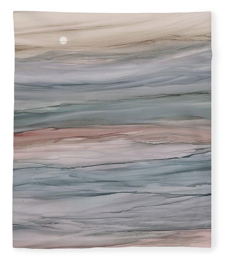 Desert Fleece Blanket featuring the painting Desert Dusk by Gail Marten