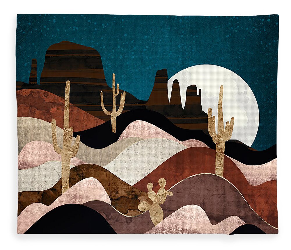 Desert Fleece Blanket featuring the digital art Desert Stars by Spacefrog Designs