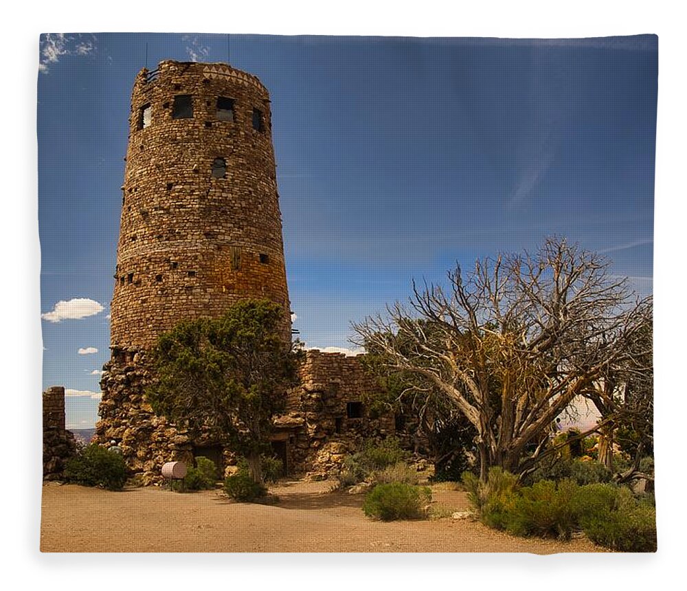 Grand Canyon Fleece Blanket featuring the photograph Desert Watchtower by Segura Shaw Photography