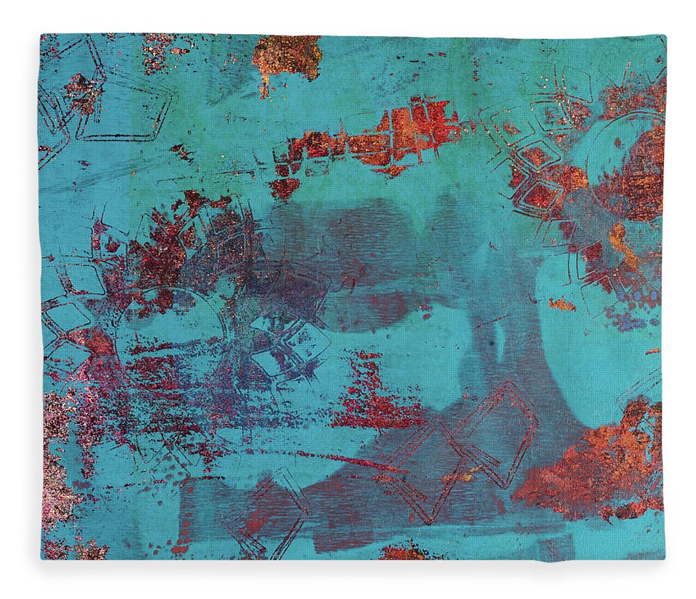Abstract Fleece Blanket featuring the painting Design 17 by Joye Ardyn Durham