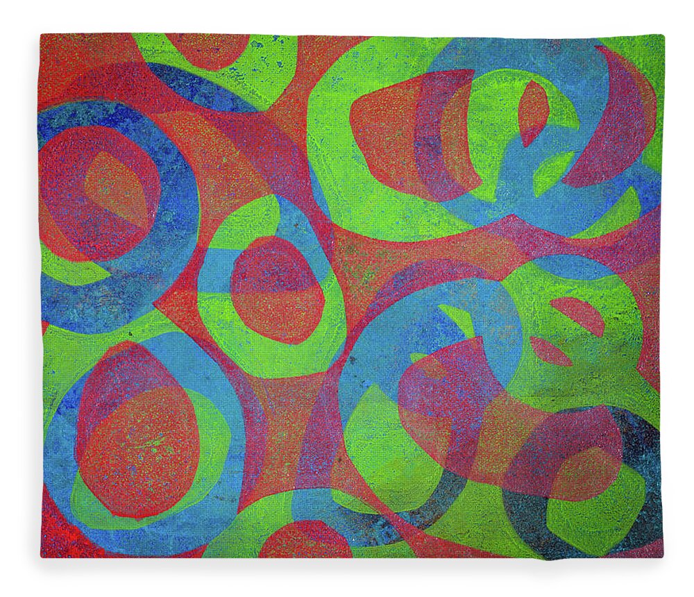 Abstract Fleece Blanket featuring the mixed media Design 21 by Joye Ardyn Durham