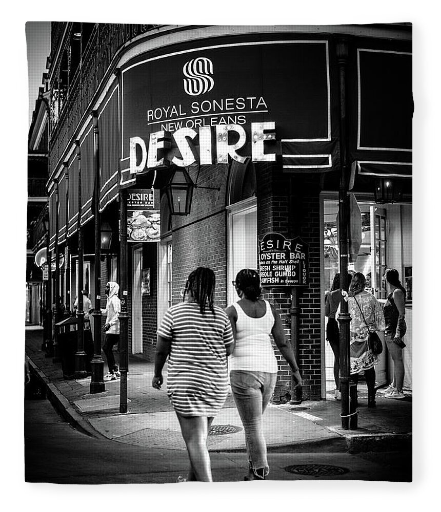 Greg Mimbs Fleece Blanket featuring the photograph Desire In New Orleans In Black and White by Greg and Chrystal Mimbs