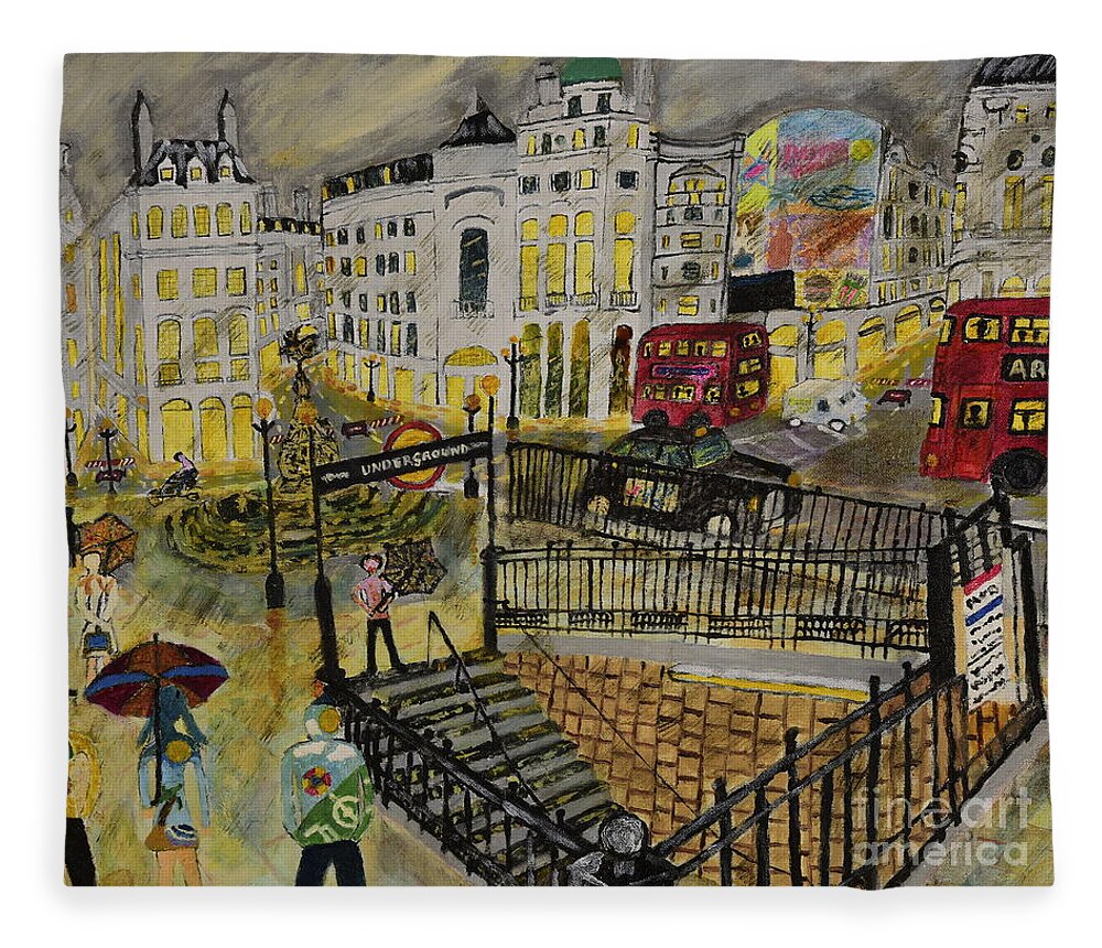 Contemporary Fleece Blanket featuring the painting Desires in a Piccadilly by David Westwood