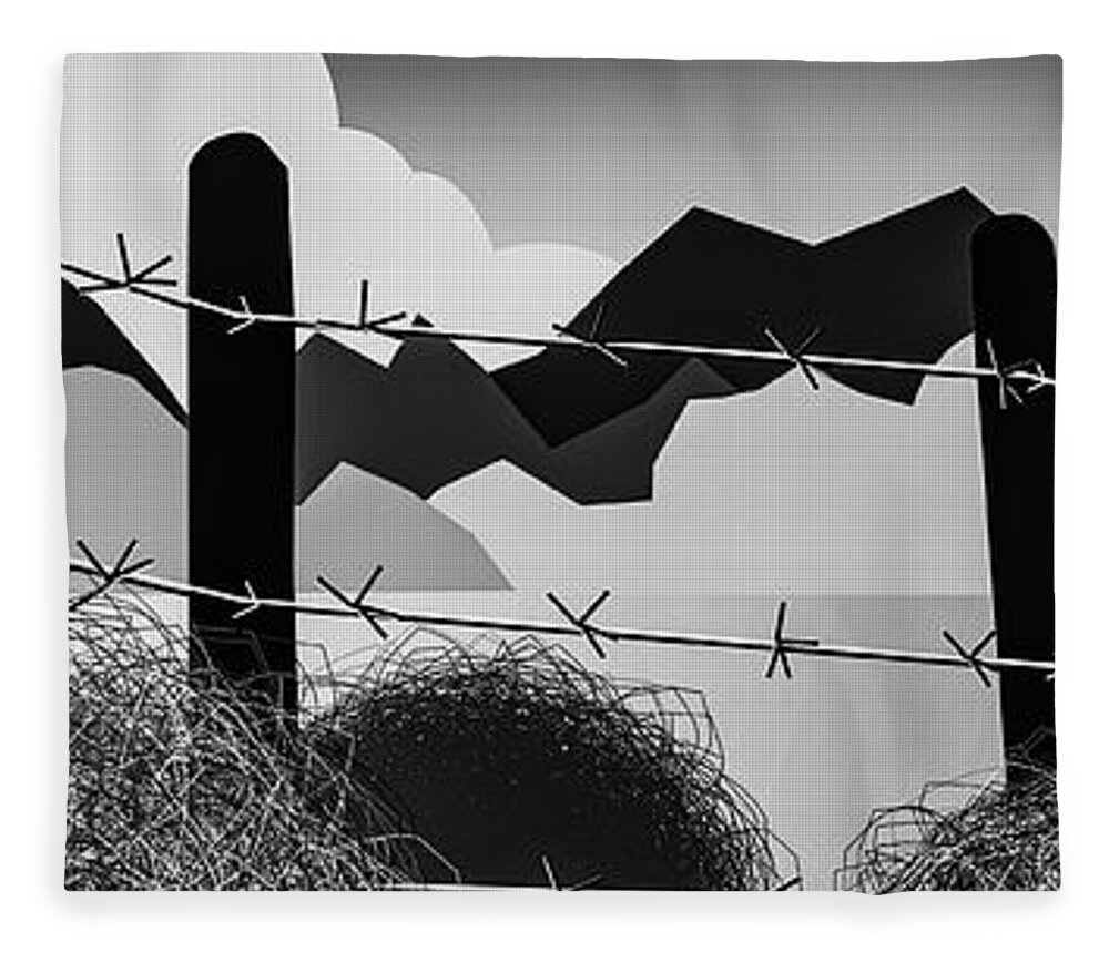 Grey Tones Fleece Blanket featuring the digital art Detention by Ted Clifton