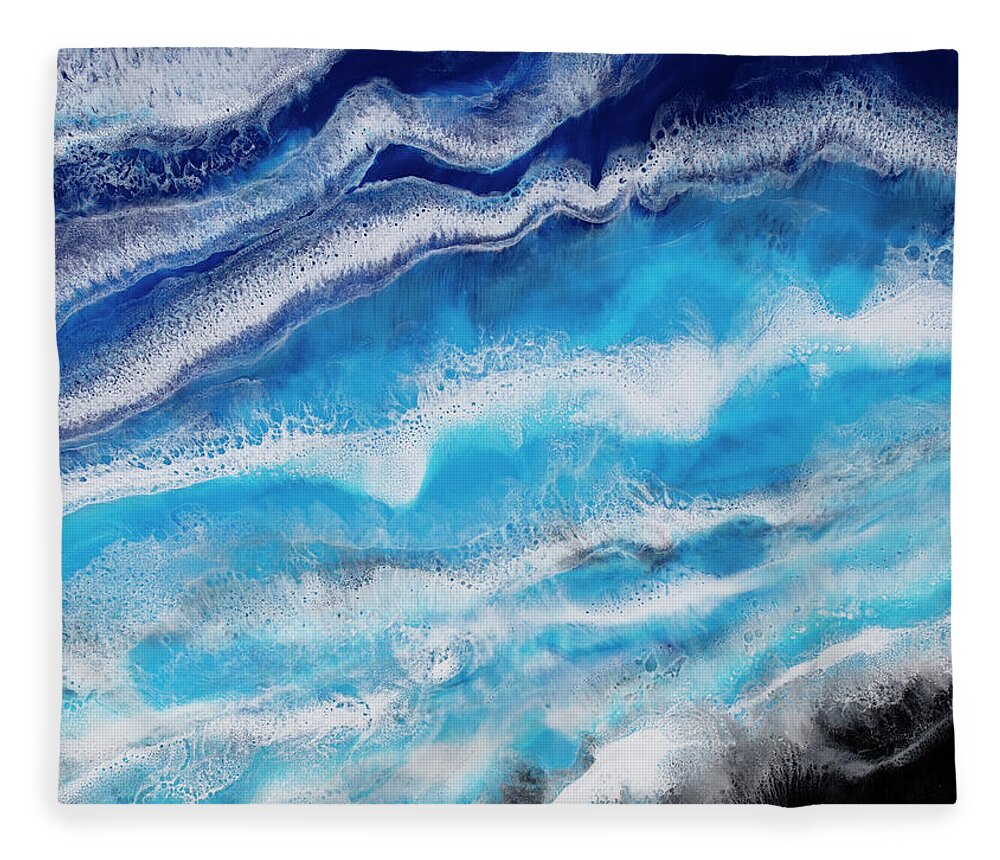 Beach Fleece Blanket featuring the painting Diamond Beach by Tamara Nelson