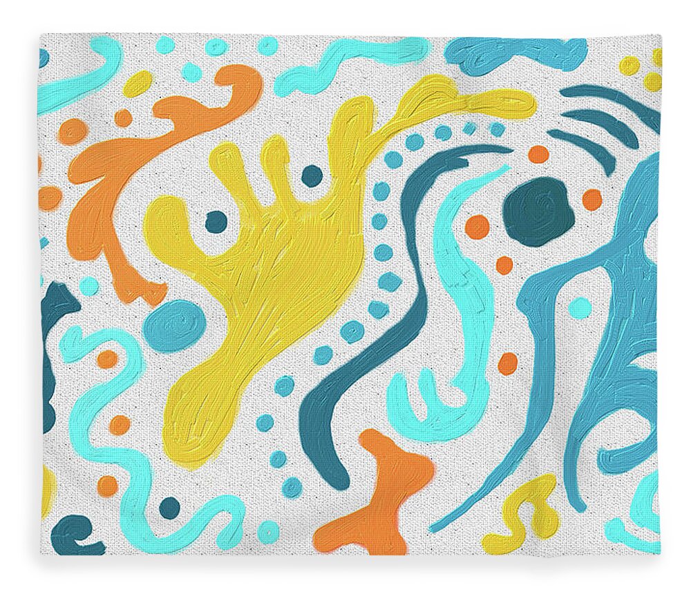 Abstract Fleece Blanket featuring the painting Diffusion by Christina Wedberg
