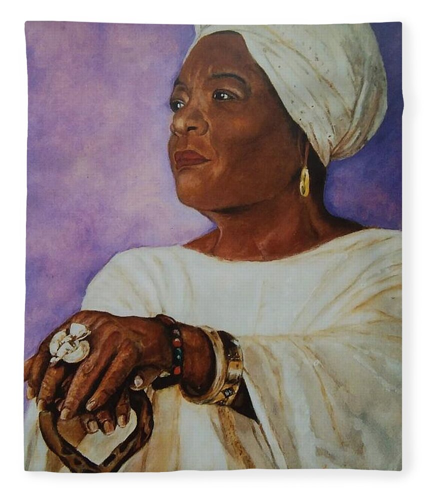 Portrait Fleece Blanket featuring the painting Dignity by Victor Thomason