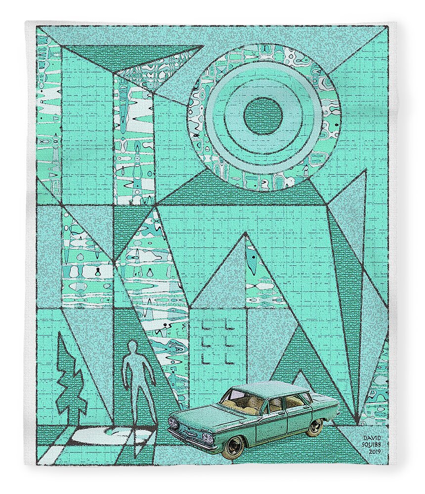 Dinky Toys Fleece Blanket featuring the digital art Dinky Toys / Corvair by David Squibb