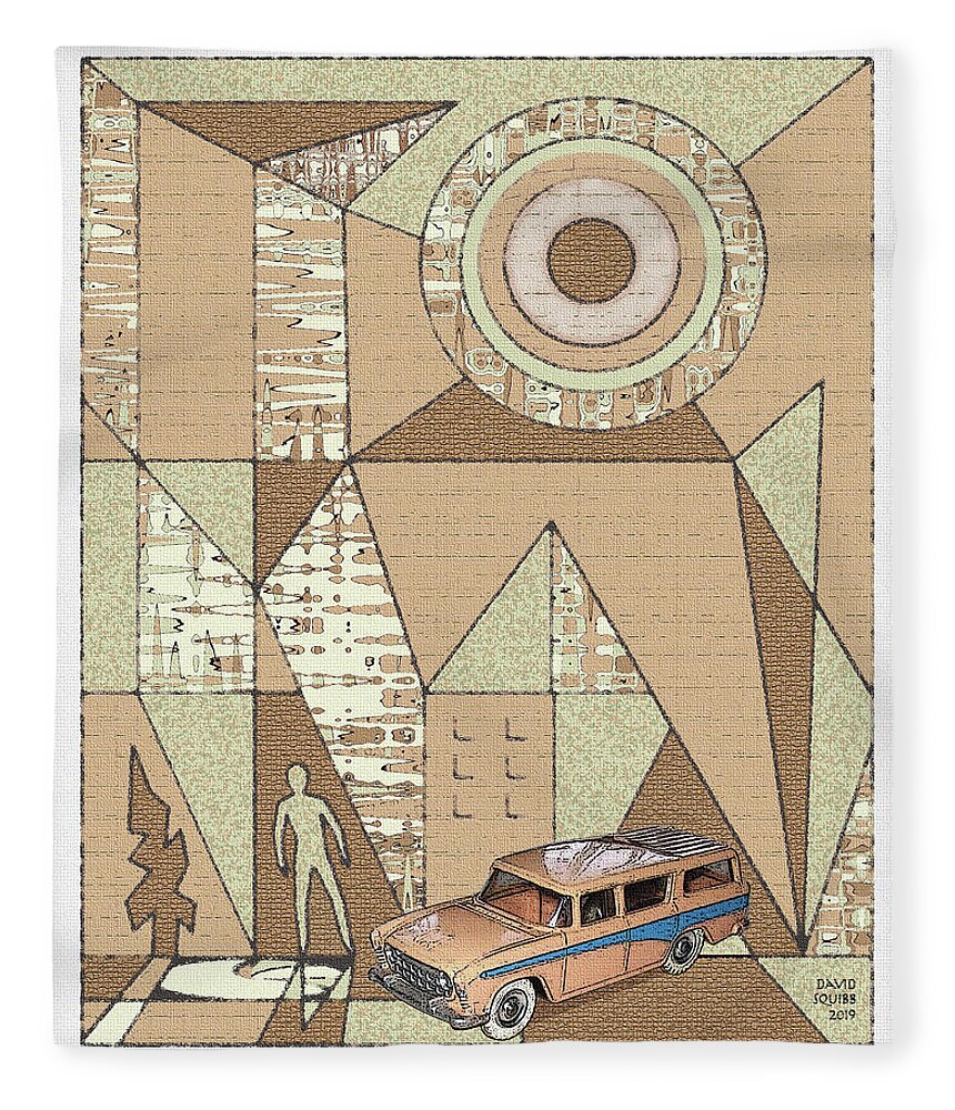Dinky Toys Fleece Blanket featuring the digital art Dinky Toys / Rambler by David Squibb