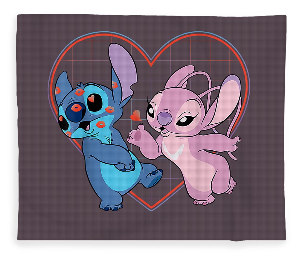 Disney Lilo and Stitch Angel Heart Kisses2 Fleece Blanket by Leesed Judy -  Pixels