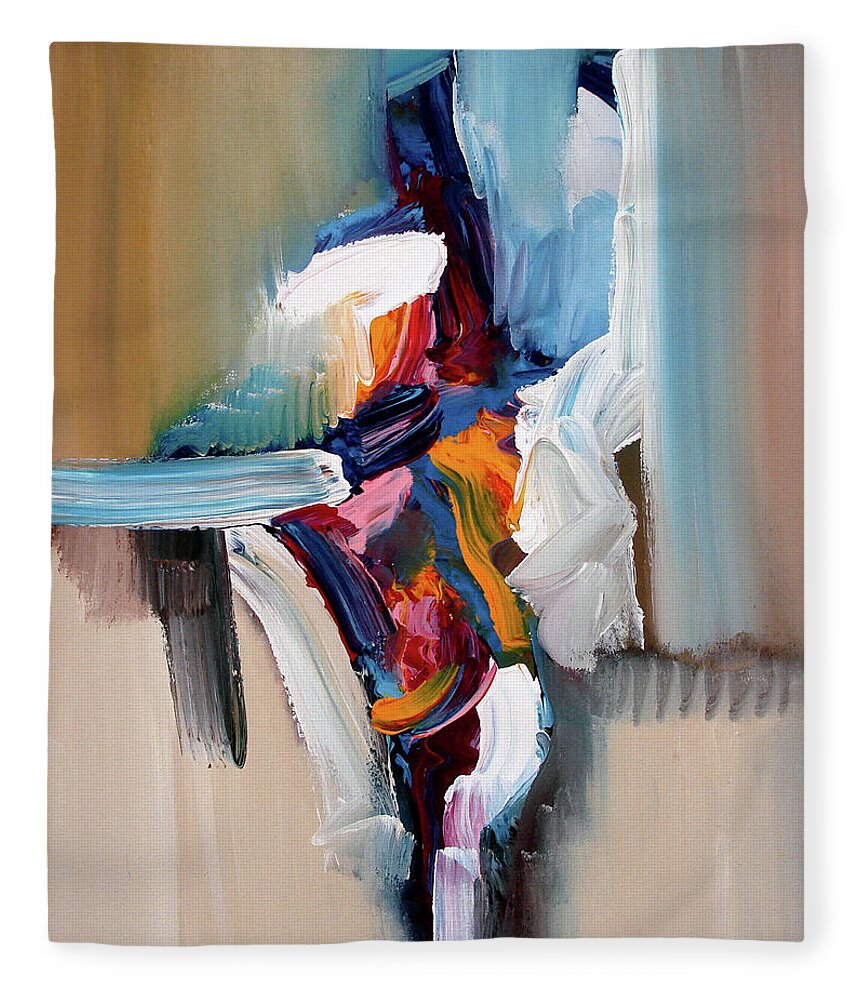 Abstract Fleece Blanket featuring the painting Divide By Zero by Jim Stallings
