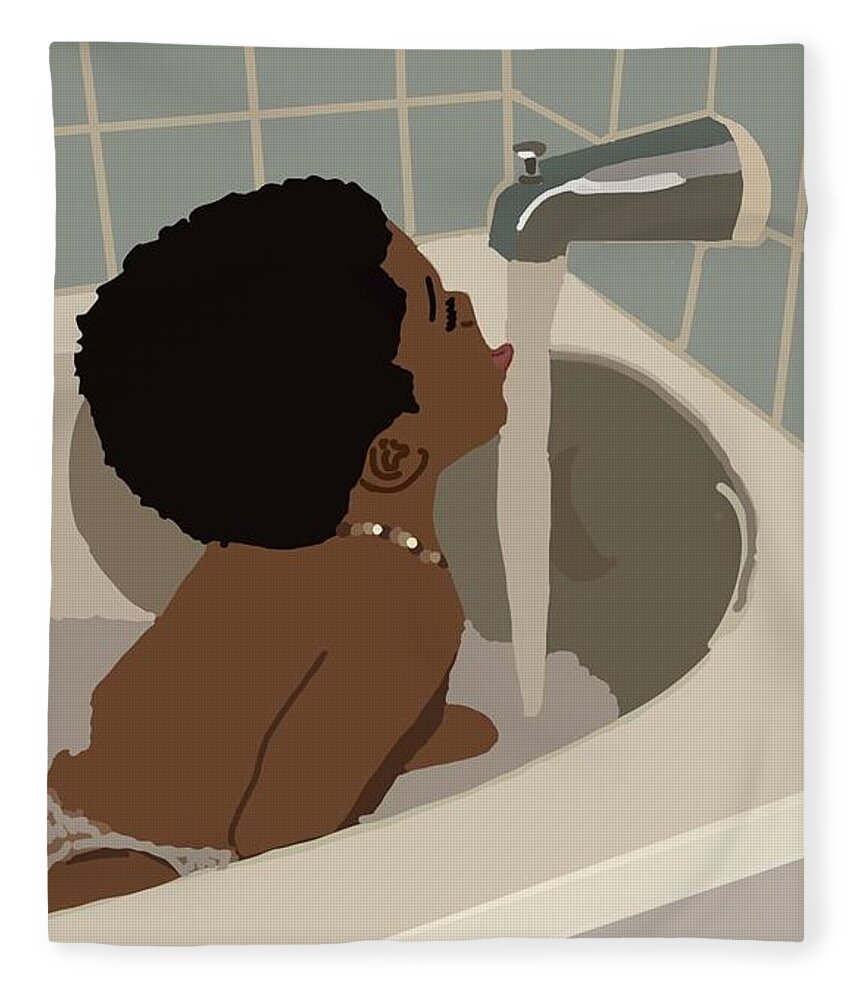 Baby In Bath Tub Fleece Blanket featuring the digital art Do you think Im cute by D Powell-Smith