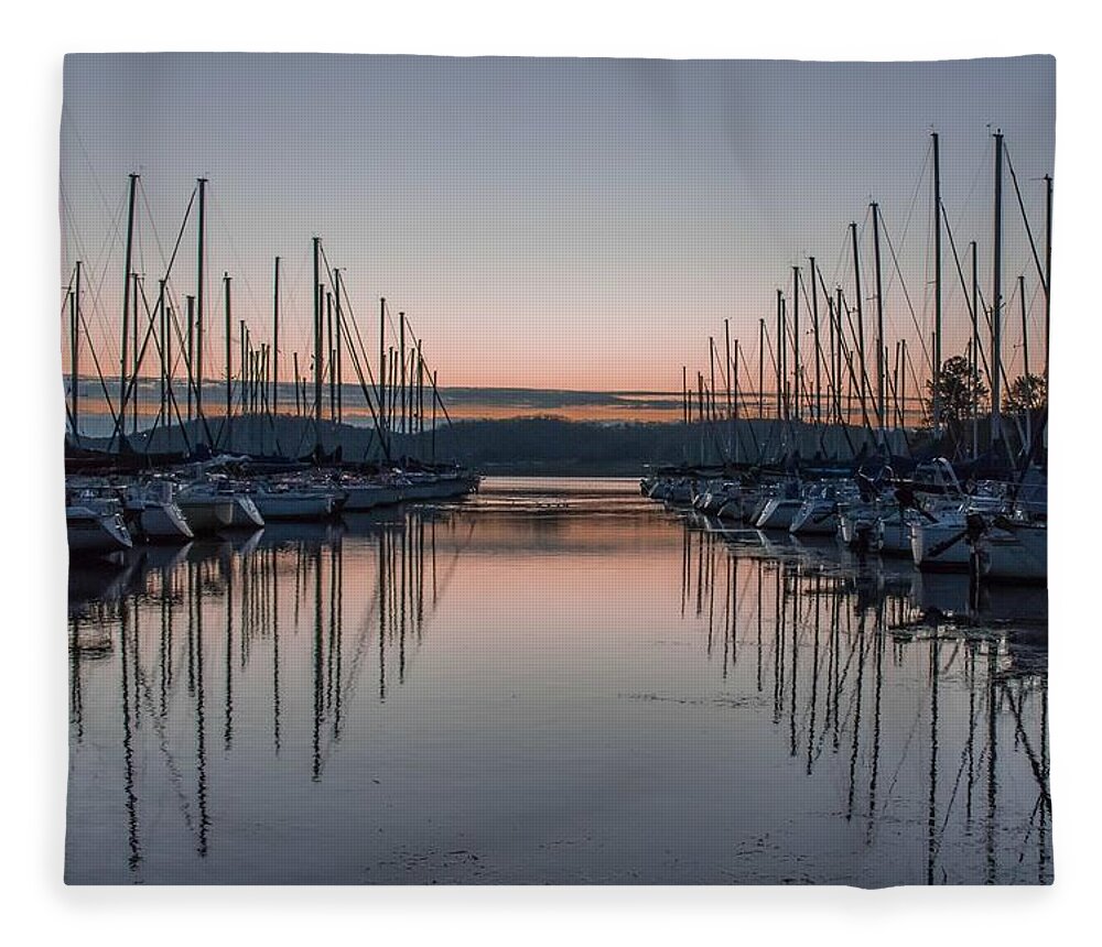 Boats Fleece Blanket featuring the photograph Docked and waiting by Jamie Tyler
