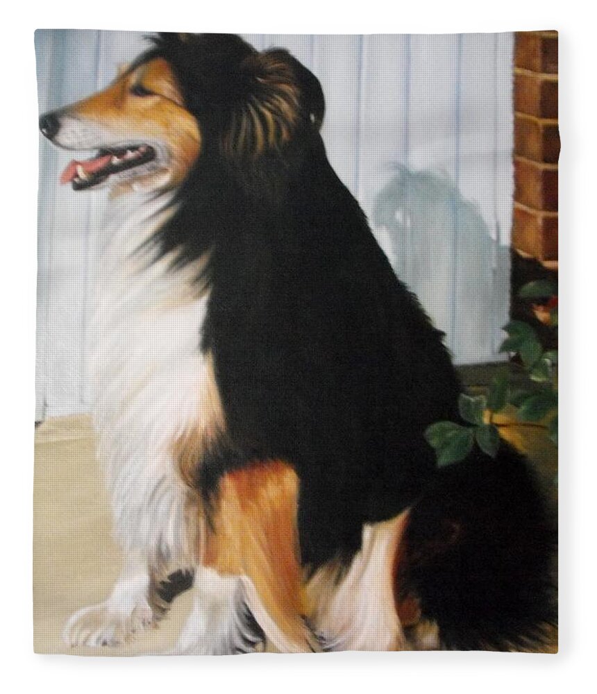 Dog Fleece Blanket featuring the painting Dog by HH Palliser