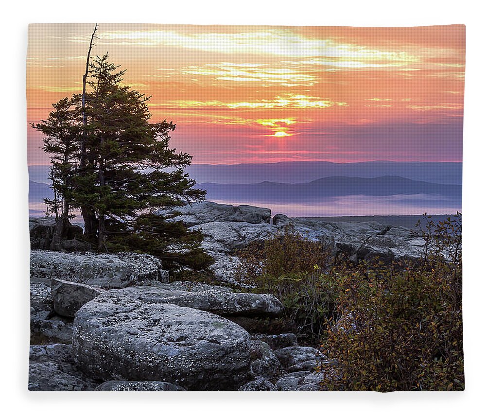 West Virginia Fleece Blanket featuring the photograph Dolly Sods sunrise by Robert Miller