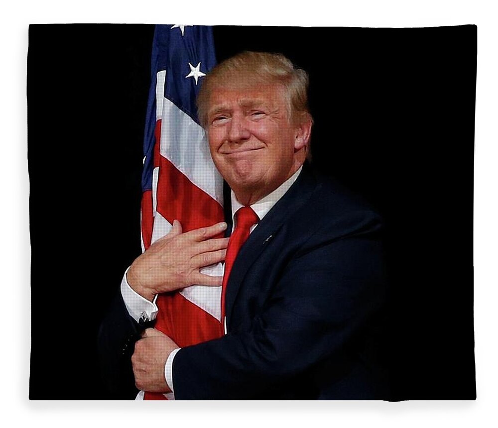 Donald Fleece Blanket featuring the photograph Donald J.Trump by Action